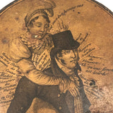 Rare Early (c. 1800) French Papier Mache Snuff Box, The Burdens of the Husband!
