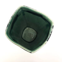 Green on Green Post-Modern Pottery Tumbler or Vase by Andrew Martin