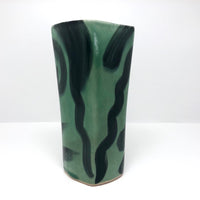 Green on Green Post-Modern Pottery Tumbler or Vase by Andrew Martin
