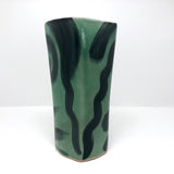 Green on Green Post-Modern Pottery Tumbler or Vase by Andrew Martin