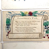 Early Victorian Etched and (Many) Hand-colored Calling Cards - Set of 19