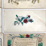 Early Victorian Etched and (Many) Hand-colored Calling Cards - Set of 19