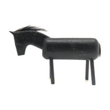 Wonderful Old Black Painted Folk Art Horse with Moveable Head