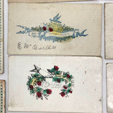 Early Victorian Etched and (Many) Hand-colored Calling Cards - Set of 19