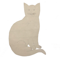 The Best Little Antique Pencil Drawn Cutout Cat!