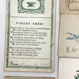 Early Victorian Etched and (Many) Hand-colored Calling Cards - Set of 19