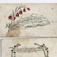 Early Victorian Etched and (Many) Hand-colored Calling Cards - Set of 19