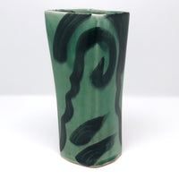 Green on Green Post-Modern Pottery Tumbler or Vase by Andrew Martin