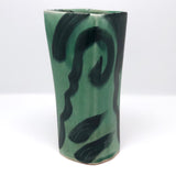 Green on Green Post-Modern Pottery Tumbler or Vase by Andrew Martin