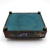 Early 20th C Red Chinese Cloisonne Box with Floral Design