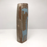 Faceted Studio Pottery Vase with Light Blue Animals by Jeffrey Lipton