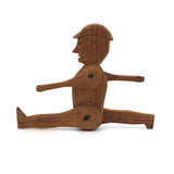 Charming Old Folk Art Jointed Man with Pointy Nose and Hat