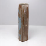 Faceted Studio Pottery Vase with Light Blue Animals by Jeffrey Lipton