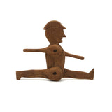 Charming Old Folk Art Jointed Man with Pointy Nose and Hat