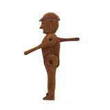 Charming Old Folk Art Jointed Man with Pointy Nose and Hat