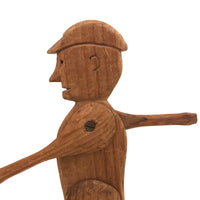 Charming Old Folk Art Jointed Man with Pointy Nose and Hat