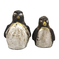 Pair of Large-ish Studio Pottery Penguins Signed KK