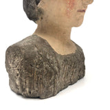 Young Caeser (?) Painted Plaster Bust with Metal Laurel Crown