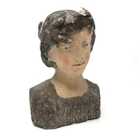 Young Caeser (?) Painted Plaster Bust with Metal Laurel Crown