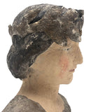 Young Caeser (?) Painted Plaster Bust with Metal Laurel Crown