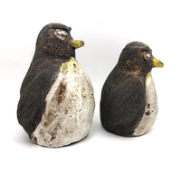 Pair of Large-ish Studio Pottery Penguins Signed KK