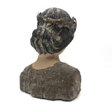 Young Caeser (?) Painted Plaster Bust with Metal Laurel Crown