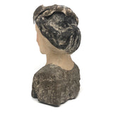 Young Caeser (?) Painted Plaster Bust with Metal Laurel Crown