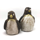 Pair of Large-ish Studio Pottery Penguins Signed KK