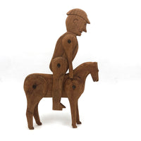 Charming Old Folk Art Jointed Man with Pointy Nose and Hat