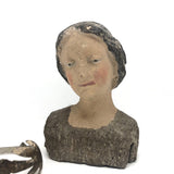 Young Caeser (?) Painted Plaster Bust with Metal Laurel Crown