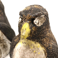 Pair of Large-ish Studio Pottery Penguins Signed KK