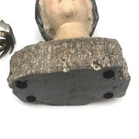 Young Caeser (?) Painted Plaster Bust with Metal Laurel Crown