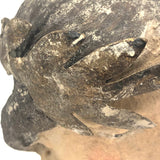 Young Caeser (?) Painted Plaster Bust with Metal Laurel Crown