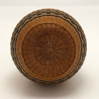 Mid-Century Chinese Finely Woven Wicker Over Porcelain Budvase