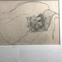 Framed Pair of George Errington 1882 Graphite Sketches, with Third on Reverse