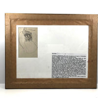 Framed Pair of George Errington 1882 Graphite Sketches, with Third on Reverse