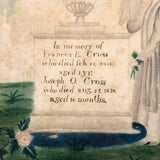 C. 1838 Folk Art Watercolor Mourning Picture for Two Infants, Framed