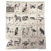 Fantastic British Hand-Drawn Pen and Ink Animal Multiplication Cards on Halved Raffle Tickets