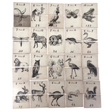 Fantastic British Hand-Drawn Pen and Ink Animal Multiplication Cards on Halved Raffle Tickets