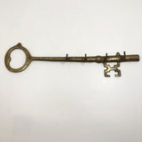 Brass Key-Shaped Wall Mounted Key Holder