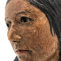 Robert Lohman Ceramic Sculpture Bust of Native American Woman