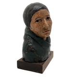 Robert Lohman Ceramic Sculpture Bust of Native American Woman