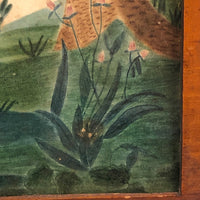 C. 1838 Folk Art Watercolor Mourning Picture for Two Infants, Framed