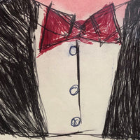 Shields Landon (S.L) Jones Four Figures at Table, Large Mixed Media Drawing