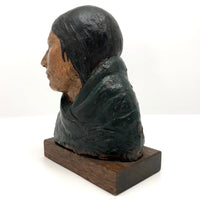 Robert Lohman Ceramic Sculpture Bust of Native American Woman