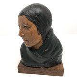 Robert Lohman Ceramic Sculpture Bust of Native American Woman