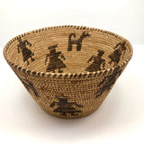 Antique Papago / Pima Figurative Basket with Women and Dogs