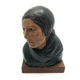 Robert Lohman Ceramic Sculpture Bust of Native American Woman