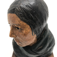 Robert Lohman Ceramic Sculpture Bust of Native American Woman
