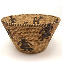 Antique Papago / Pima Figurative Basket with Women and Dogs